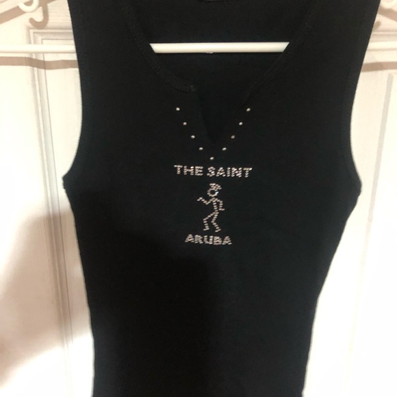 2 black tank tops, with crystal stones on front. - Picture 4 of 5